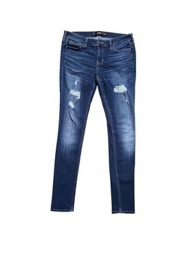 Hollister Super Skinny Distressed Denim Blue Jeans Size 5/27